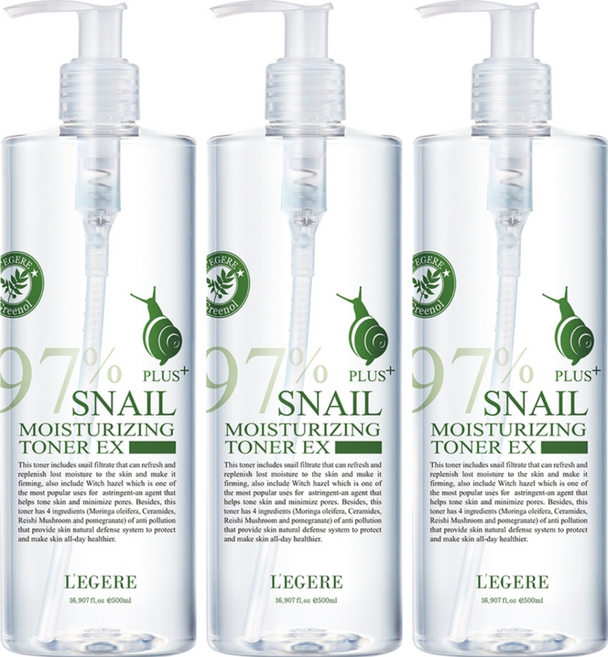 L'EGERE 97蝸牛保濕防護精華露, 500ml, 3瓶