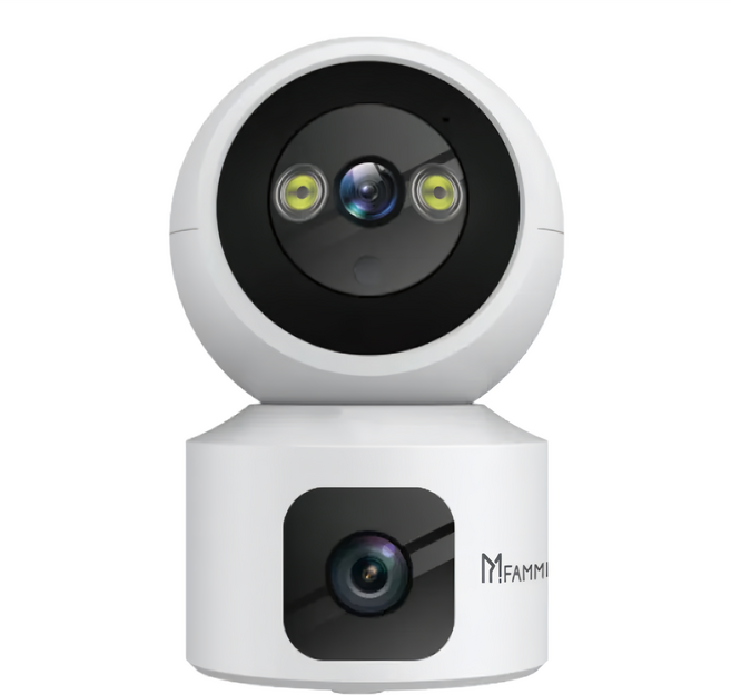 FAMMIX 菲米斯 2K雙鏡頭300萬畫素Wi-Fi旋轉網路攝影機/監視器 APP遠端操控 全彩夜視, DF-1, 1台