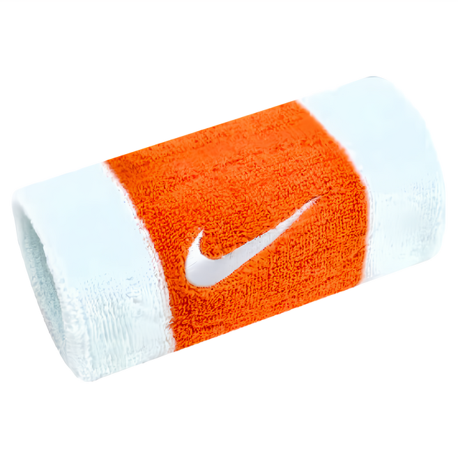 NIKE 耐吉 SWOOSH 運動加長手腕帶 N0001586450OS 100g, 白色 + 橘色, 1雙