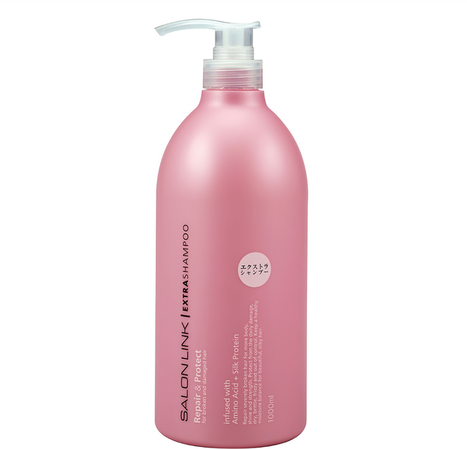 KUMANO 熊野油脂 無矽靈平衡保濕修護沙龍洗髮精 粉瓶, 1L, 1瓶