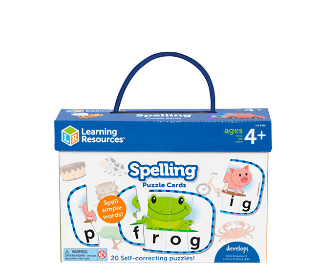 Learning Resources 單字拼圖卡 自校正拼圖 4歲以上適用, 1組