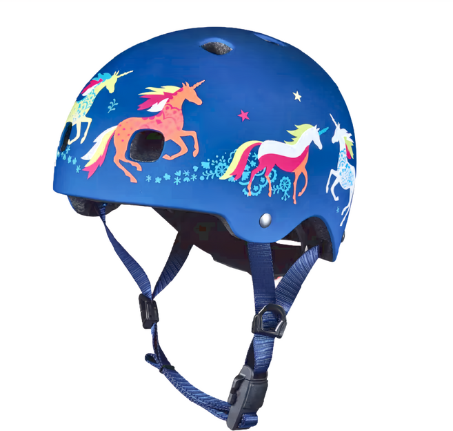 micro scooters Helmet LED 安全帽, 消光獨角獸 藍色, 1個