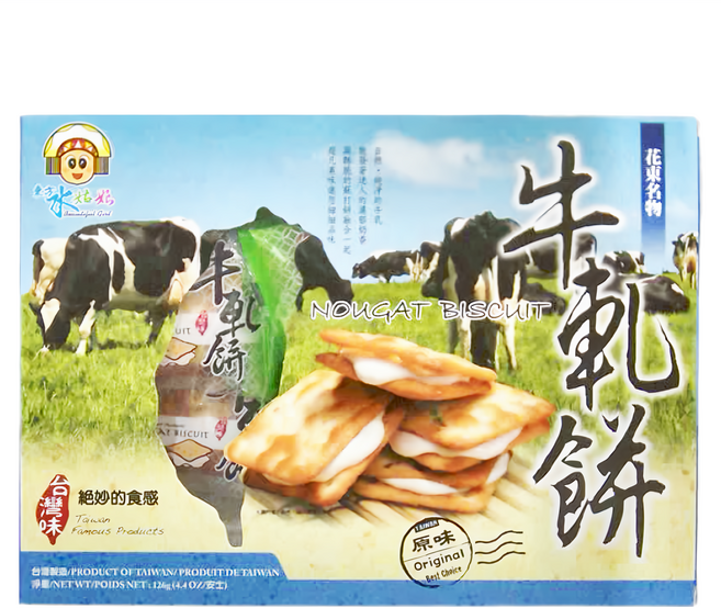東方水姑娘 牛軋糖蘇打餅, 126g, 1盒