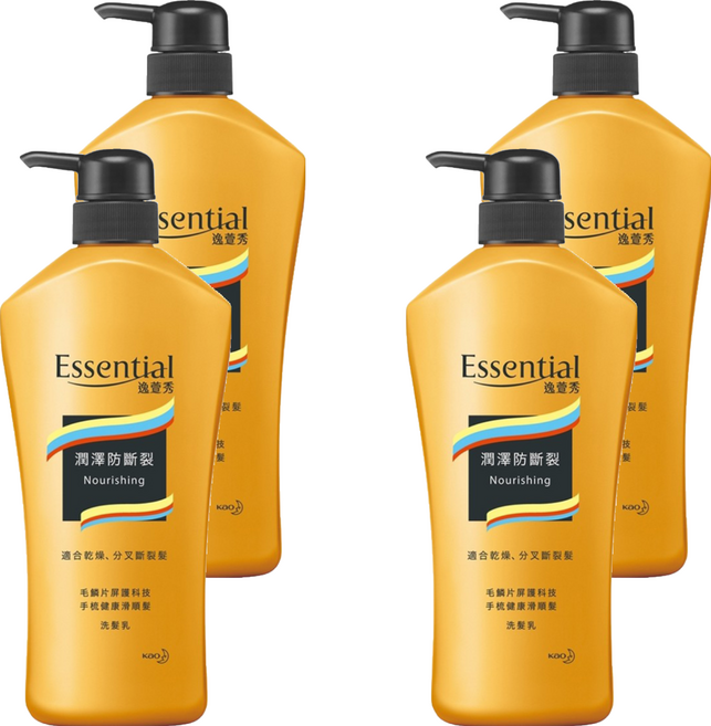 Essential 逸萱秀 瞬效修護系列 潤澤防斷裂洗髮乳 適用乾燥、分叉斷裂髮, 700ml, 4瓶