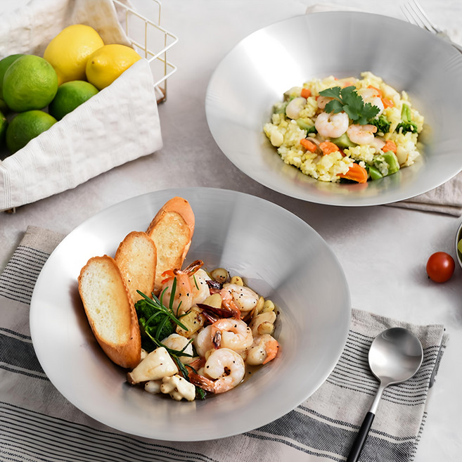 QUEEN SENSE 不銹鋼沙拉碗 25cm, 2個, 銀色