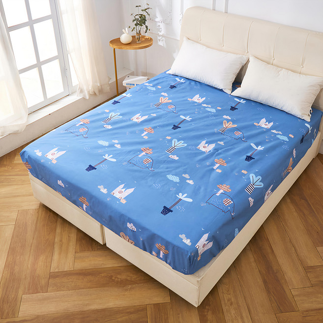 J-bedtime 床寢時光 100%防水床包式保潔墊 專業防護 XY6792M, 悠閒時光 藍色