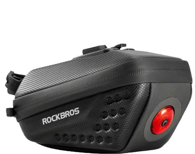 ROCKBROS 洛克兄弟 硬殼尾燈座墊包, 1個, 黑色