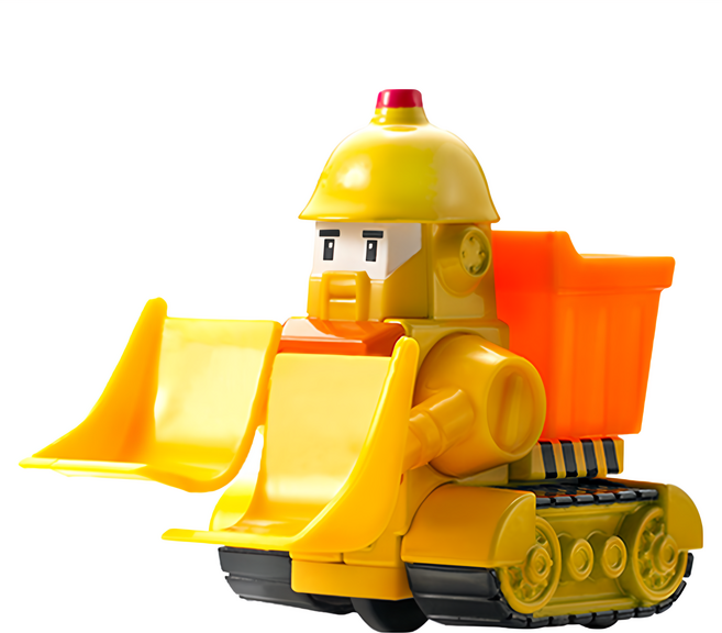 ROI TOYS POLI 合金變形列汽車玩具, 布魯諾 黃色, 1個