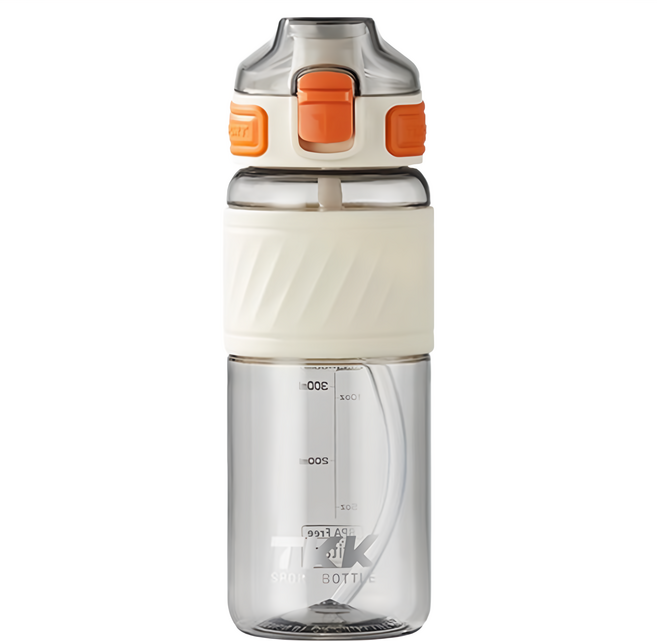 TKK 美國進口 Tritan 哈崙系列 手提式 直飲 + 吸管 運動水壺 600mL 電光白, 1個