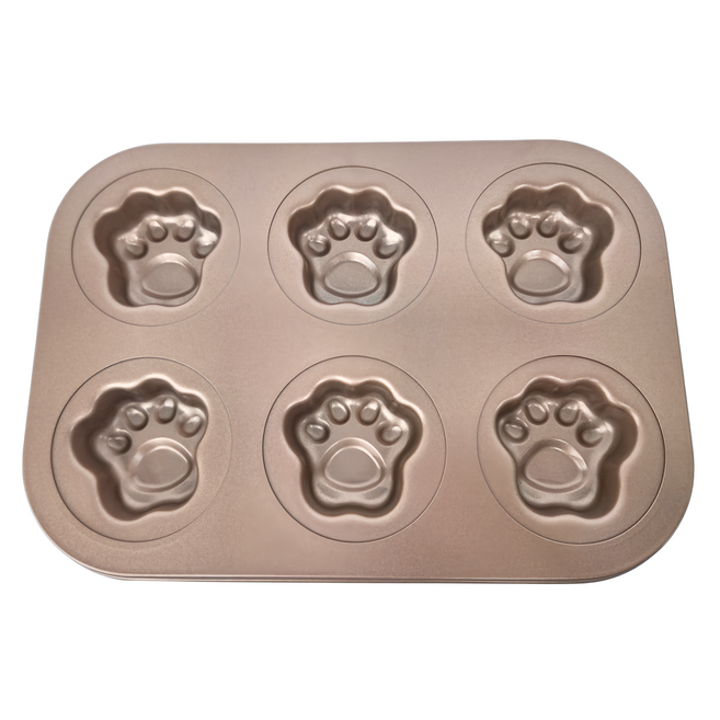 TRIARROW 三箭牌 金不沾6連貓掌烤模, 1個