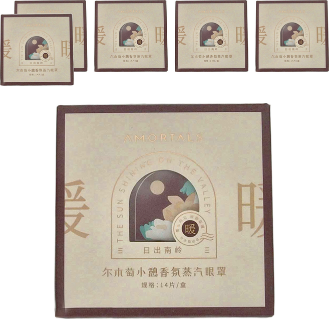 AMORTALS 爾木萄 小憩香氛蒸汽眼罩 41°C恆溫蒸氣 25分鐘控溫熱敷 多種香氛, 14片, 6盒