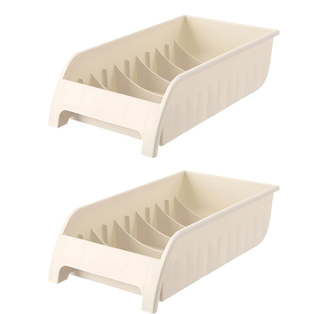 E.City 日式多功能碗碟瀝水收納盒, 5格, 顏色隨機, 2個