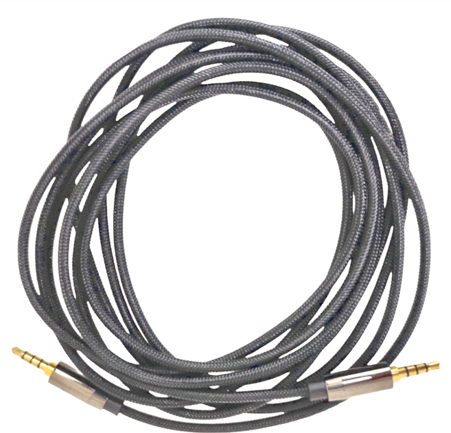 POLYWELL 寶利威爾 3.5mm AUX音源線 四極 公對公 BRAID版 3m, PW15-W52-B004, 黑色, 1條