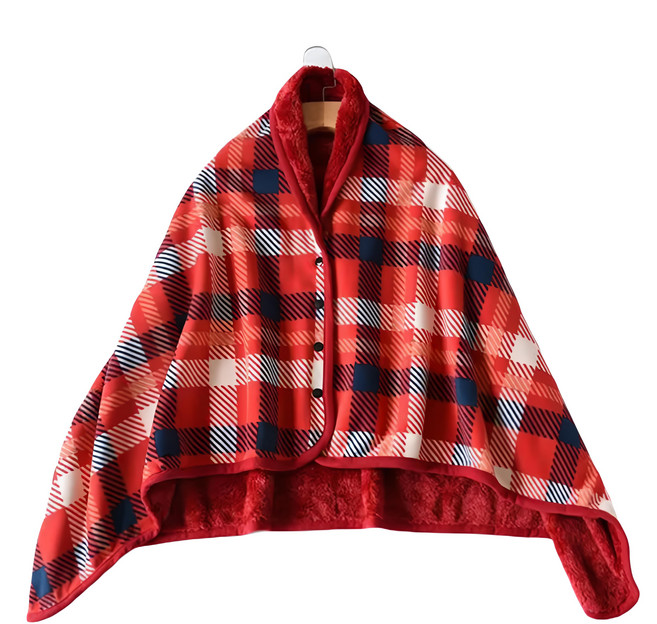 德利生活 多功能披肩蓋毯 - 柔軟親膚、經典格紋