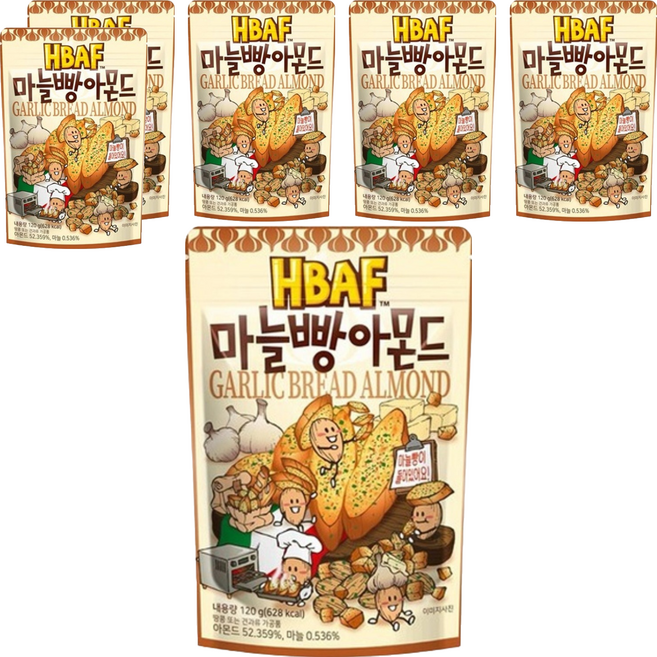 HBAF 杏仁果與大蒜麵包, 120g, 6包