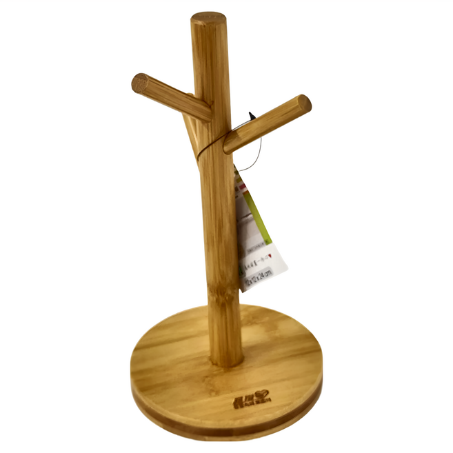 My Cook 晶瓚 孟宗竹馬克杯3杯掛架 12 x 12 x 24cm, 木色, 1個