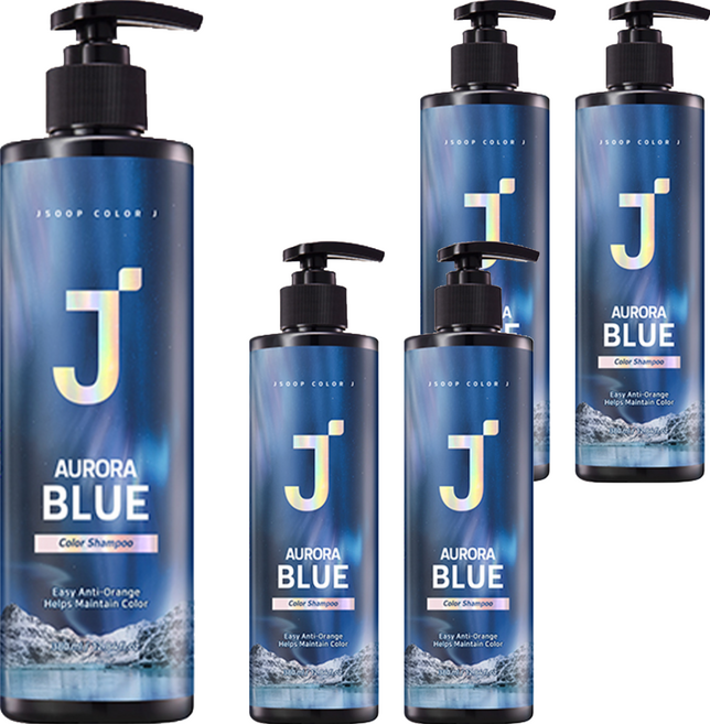 J'SOOP 護色洗髮乳 藍色, 5瓶, 380ml