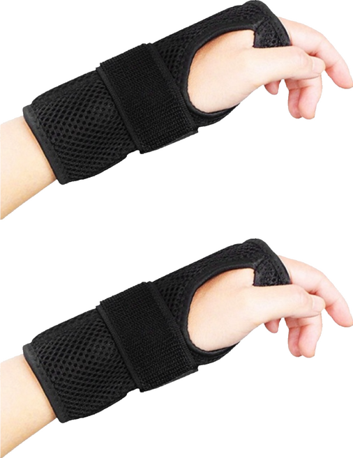 AOLIKES 奧力克斯 雙金屬板固定護腕左手 尼龍+聚酯纖維+金屬板, 黑色, 2個