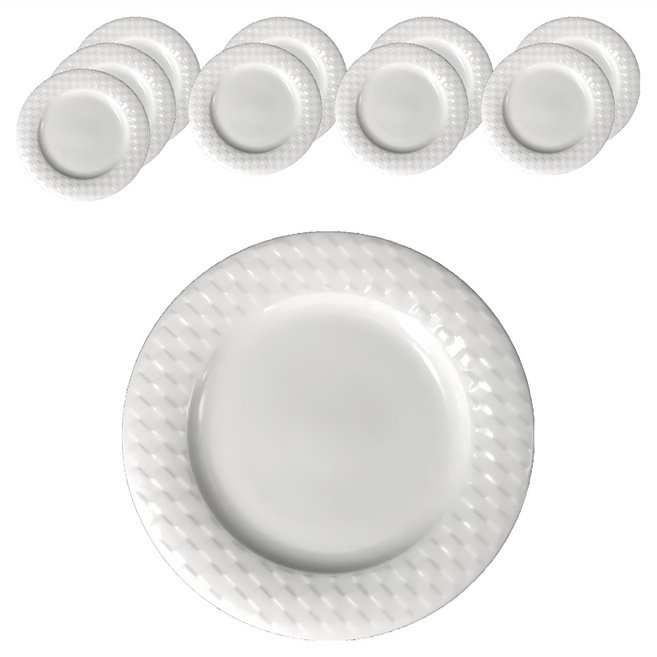 大同磁器 98型平盤 7吋, 白色, 10個