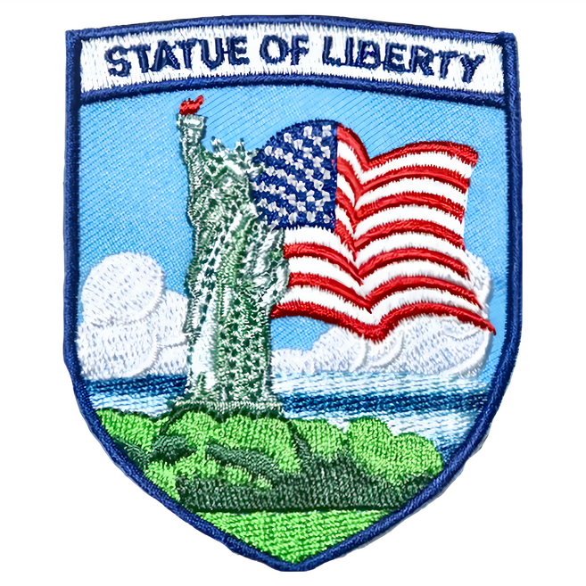 A-ONE 匯旺 美國 自由女神 地標造型刺繡 熨燙貼布, 彩色, 1個