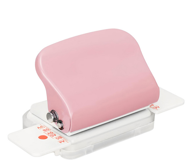 KW-triO 堡勝企業 迷你六孔活頁本打孔機 適用於A4 A5 B5尺寸, 櫻花粉, 6孔, 1個