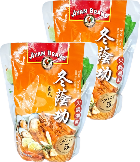 AYAM 雄雞標 冬蔭功火鍋湯底, 750g, 2包