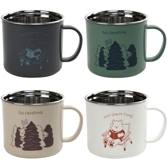 Dailylike My Buddy 不鏽鋼馬克杯組 300ml*4, 多色, 1組