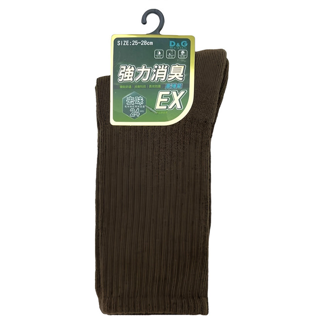 D&G 男款運動長襪 咖啡色 12雙入 強力消臭EX