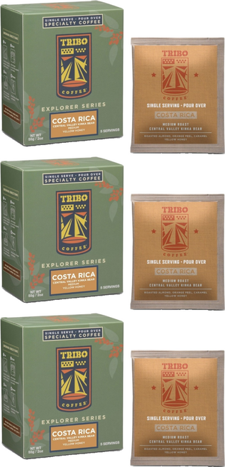 TRIBO COFFEE 哥斯大黎加 津卡蜜熊 黃蜜中焙 濾掛式咖啡, 11g, 5包, 3盒