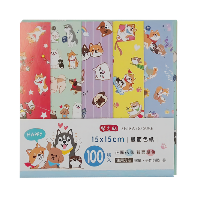 Sunny 三瑩文具 柴之助 雙面色紙 SW-106 藍色, 5種, 200張