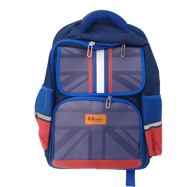 KiKimmy 多功能減壓護脊兒童輕量書包 學院深藍