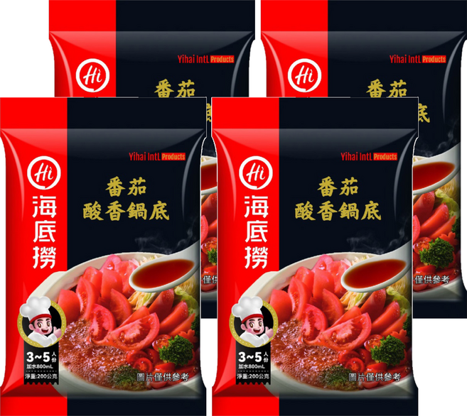 海底撈 酸香番茄鍋底, 200g, 4包