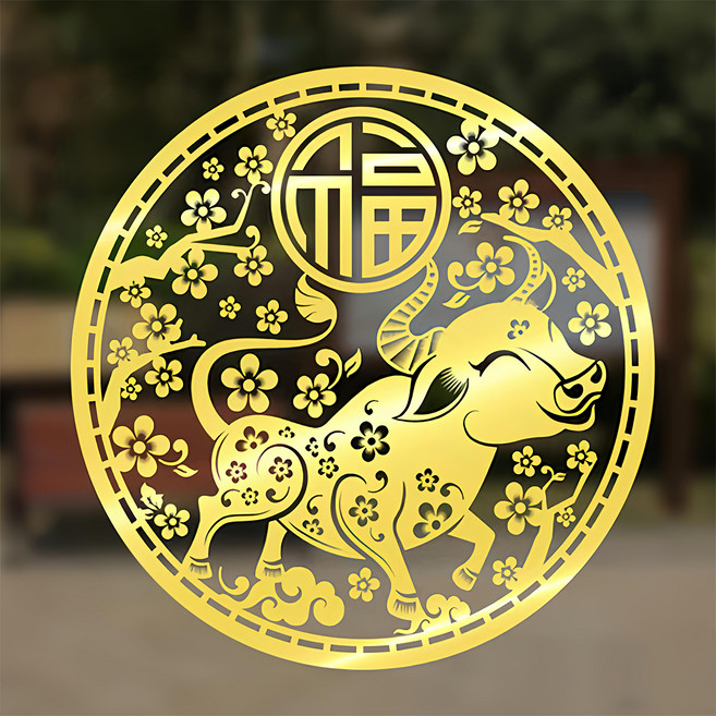WE CHAMP 金碧輝煌春節燙金無痕壁貼-燙金剪影貼-2, 燙金剪影貼2