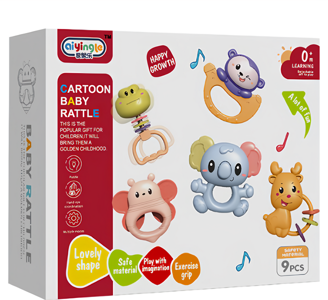 PLAYFUL TOYS 頑玩具 搖鈴9件組, 1組