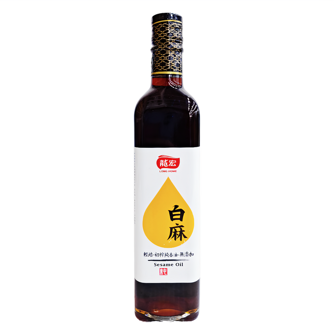 龍宏 輕焙初榨 白麻純香油, 500ml, 1瓶