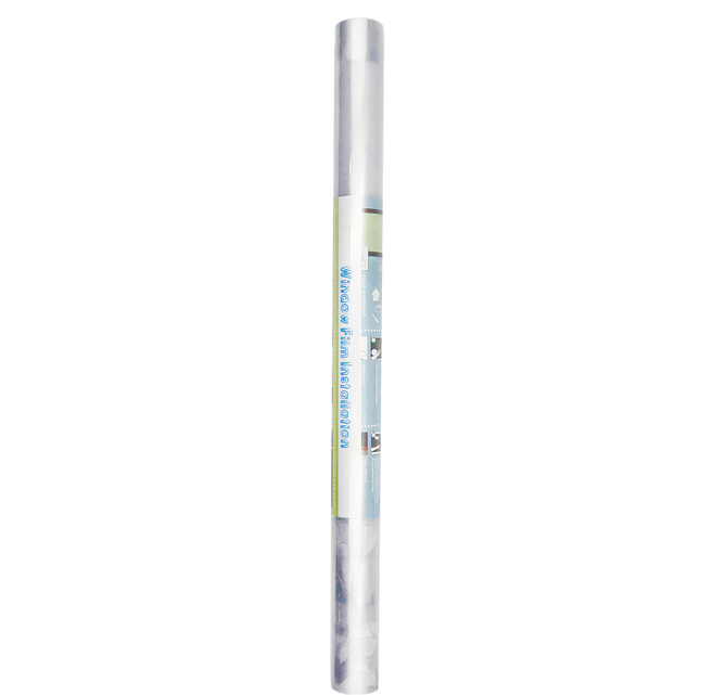 半島良品 抗UV防曬靜電貼窗貼, 格紋牡丹 銀色
