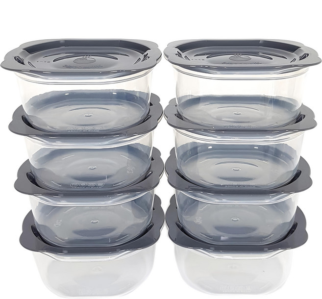 EASY&FREE 可微波冷凍保鮮盒 400ml, 灰色, 8個