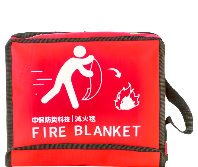 中保防災科技 滅火毯 氧化纖維 材質 耐火度達1000°C~1200°C 台灣製, 紅色, 1條