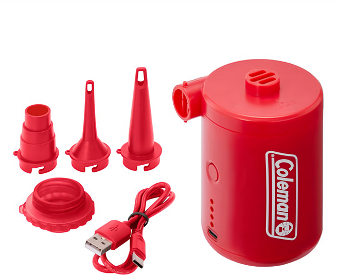Coleman 充電式幫浦 附USB充電線 帶電量指示燈, 紅色, 1組