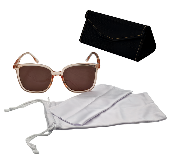 ALEGANT 透明復古風格輕量橢圓方框 UV400太陽眼鏡