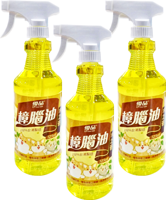 優品 木之薈樟腦油 噴槍, 525ml, 3瓶