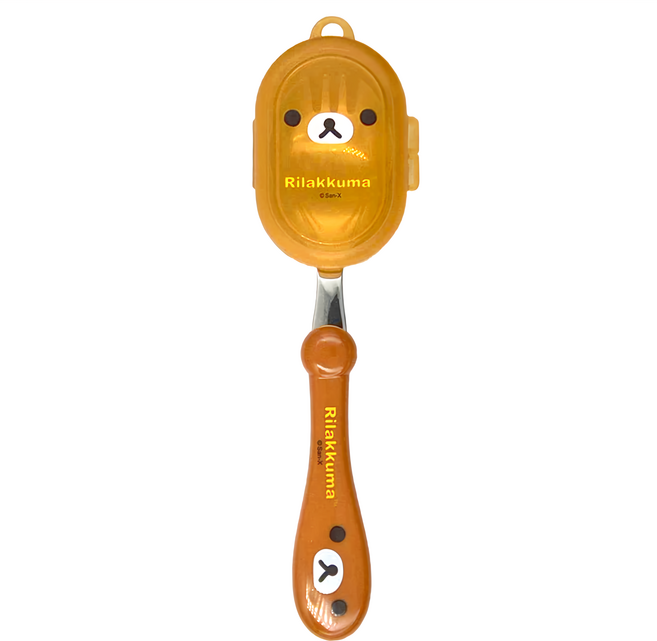 Rilakkuma 拉拉熊 湯叉, 兒童叉匙 + 收納盒, 拉拉熊 棕色, 1組