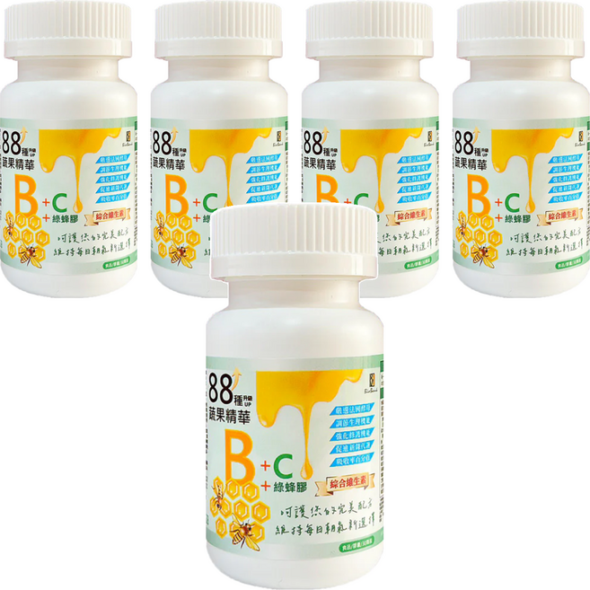 BioBank 大金宏醫 88種蔬果B群 + C + 綠蜂膠, 30顆, 15g, 5罐