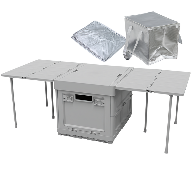 HK.sell 다용도 아웃도어 글램핑 접이식 박스+보온 비닐+방수 비닐, HK-그레이, 1세트, 1단