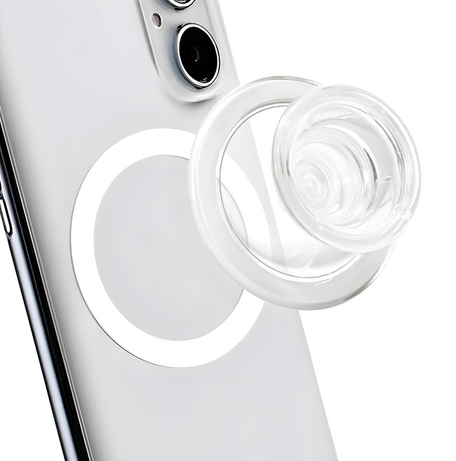 Home Planet MagSafe 相容 水晶 透明 智慧手機握把支架, 1個