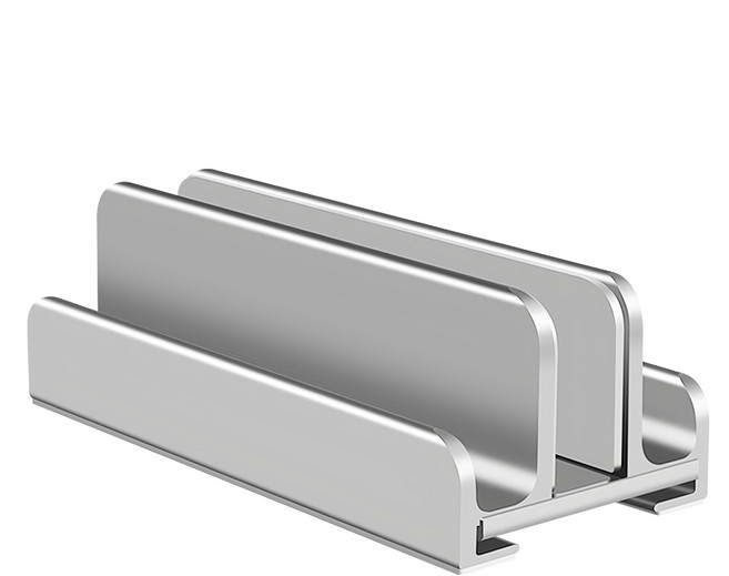 Ermutek 二木科技 鋁合金三槽式筆電立式支架 桌面散熱架支架, 銀色, 1個