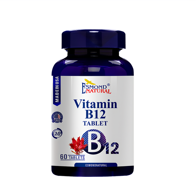 ESMOND NATURAL 愛司盟 維生素B12錠狀食品 含紅景天萃取物, 60錠, 1罐