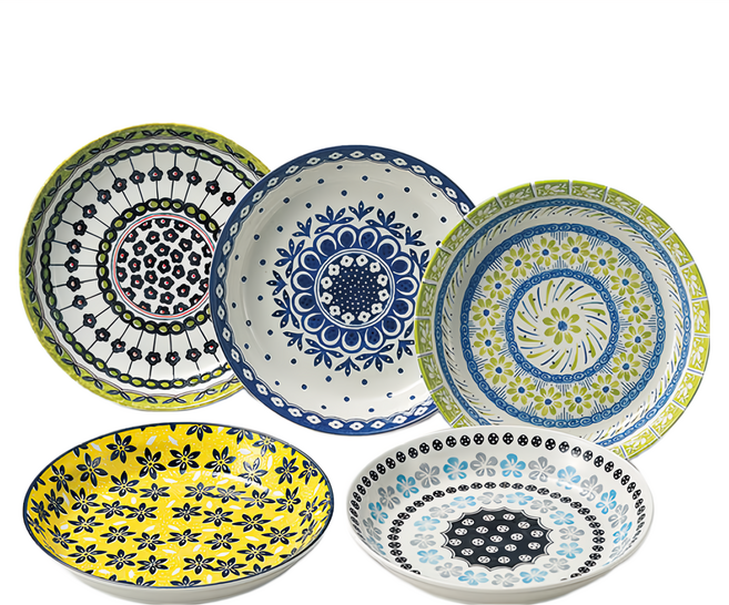 AWASAKA 粟坂 日本 Pottery Field 歐風料理盤 5件組 多色 1組