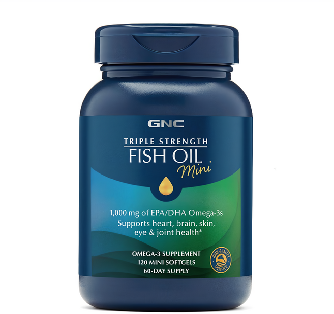 GNC 健安喜 三倍魚油迷你軟膠囊, 1.1g, 120顆, 1罐