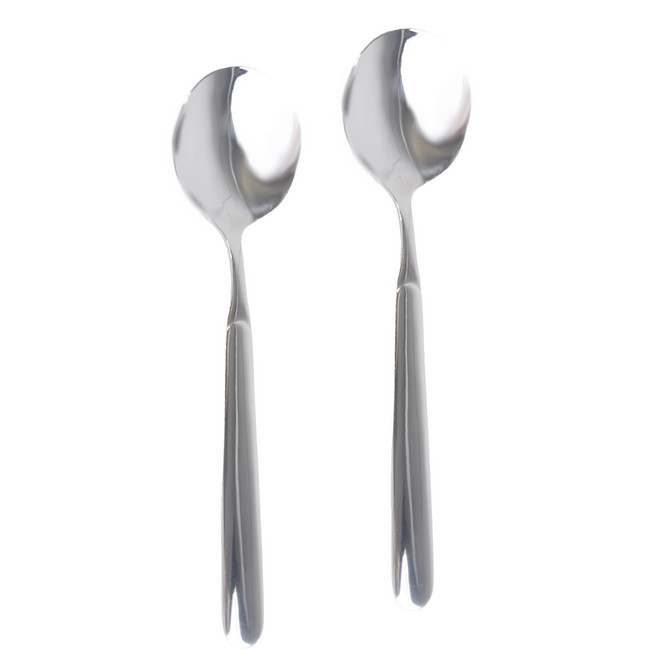 Axis 艾克思 316不鏽鋼餐具系列 圓中匙, 銀色, 1組, 2支湯匙